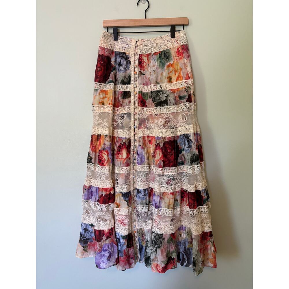 Alice + Olivia "Adira" Maxi Skirt & "Keeley" Flutter Sleeve Top Matching Set - Picture 5 of 16